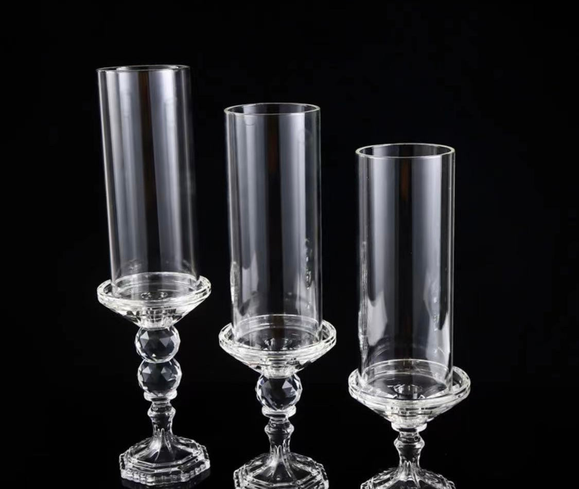 Set of 3 Luxe Glass Candle Holders